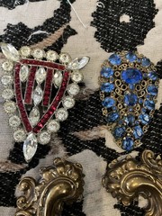 Art Deco Dress Clip Lot 20 1930s Rhinestone Clips Vintage Jewelry Brooch