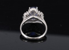 2.62ct GIA Ceylon Heated Sapphire & 0.47ct Diamond Platinum Ring Size 5.25, 7.5g