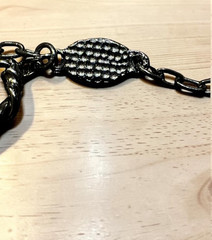 Signed MMA Metropolitan Museum of Art Black Tone Faceted Station Necklace Vtg