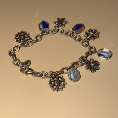 Vintage Brighton Snowflake Bracelet AB Iridescent Crystal Rhinestone Silver-Box