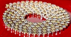 14k 585 2 tone gold necklace 5.50ct treated yellow & white diamond 31.5″ 55.1g