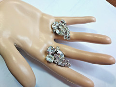 Rhinestone Ear Climber Clip On Earrings Vintage *** Stunning!