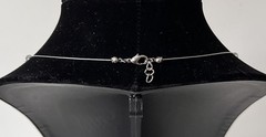 Silver Tone Necklace W Oval & Diam Shape Glass Beads 22” Brown Shifting Colors