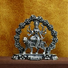 925 pure silver Goddess Gurga statue, figurine, puja article home temple art02