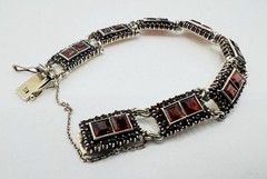 Vintage 835 Silver & Garnet Trachten Bracelet