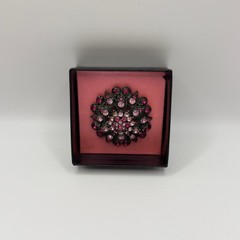 111- Floral Design Brooch with Dark and Light Pink Stones