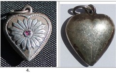 Vintage 1940s Sterling Silver Puffy Heart Charms WWII Sweetheart CHOOSE ONE