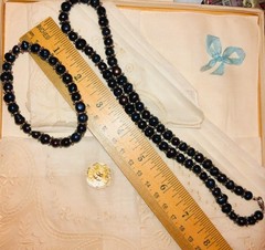 Black Dark Grey Peacock Pearl Necklace Bracelet Earrings Silver Vtg New Minte