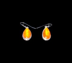 Vintage Liz Claiborne Sterling Baltic Amber Silver Earrings