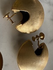 Vintage Jewelry lot goldtone earrings 14 pairs hoop box stars dangle