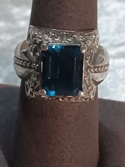 Vintage ISG Thailand 925 London Topaz Ring Sz 8