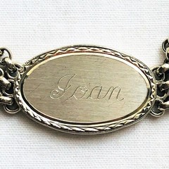 Speidel Joan ID Identity Cursive Name Bracelet Vintage Signed Jewelry Gift 7”