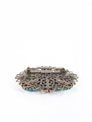 Liz Palacios Pink And Green Watermelon Rhinestone Brooch Pin Vintage