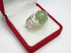 Vintage USSR sterling silver ring 925 star, nephritis, 8,2 gr, ring size 11,5.
