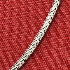 Vintage 3 mm Silver tone 16″ Spiga / Wheat Chain Necklace