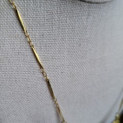 Vintage Gold Mesh Bib Necklace w Dainty Chain 1970s Disco Style