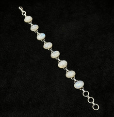 Old Unique Sterling Silver Handmade Bracelet With Natural Good Quality Moonstone