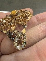 Vintage stunning Francois pin brooch MISSING RHINESTONE