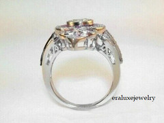 3.10Ct Art Deco Style Lab Created Diamond Anniversary 14K White Gold Finish Ring