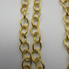 3 Vintage Loop Gold Tone Chain Necklace Lot#L09
