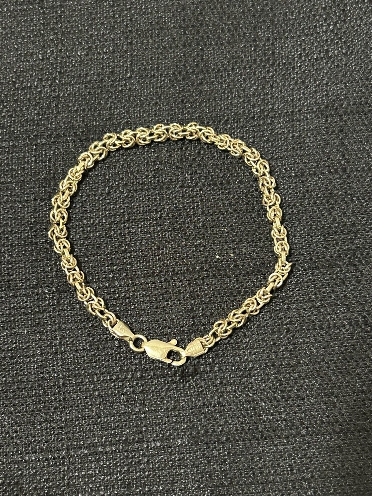 Vintage Gold Over Sterling Silver Italy 925 Multi Intertwined Chains Bracelet 7”