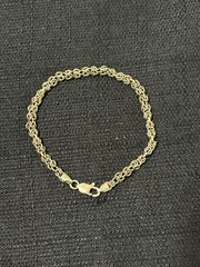 Vintage Gold Over Sterling Silver Italy 925 Multi Intertwined Chains Bracelet 7”