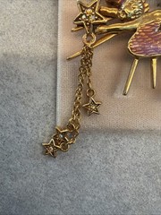 Jw1 Unique Kirks Folly Fairy Flying Angel Star Rhinestone Pin Brooch K175