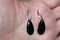 1 Pair Sterling Silver Semi round Large earrings Accessories Use with Any Stone