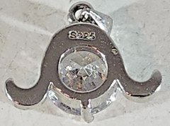 Vintage Sterling Silver GIRL’S HEAD WITH LARGE CZ #11 Bracelet Charm, 1.03g