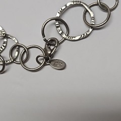 Cookie Lee Geometric Ring Link Silver Tone Circle VTG