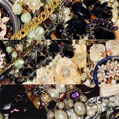 Vintage Jewelry Lot Wearable Necklaces Bracelets Earrings Some Signed #1