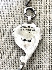 Rare Viking Craft Sterling Silver Necklace Art Deco Signed Mid Century 15.5” 46g