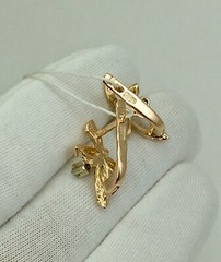 Vintage Original Natural Diamond 0.10 Ct Rose & White Gold Earrings 583 14K