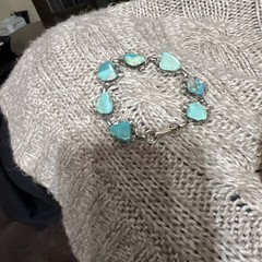 Vintage 60’s TURQUOISE Stones Nuggets Silver Tone Southwestern Western Bracelet