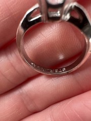 Art Deco 40s Sterling And Spinel Stone Ring Size 5 Wedding Band