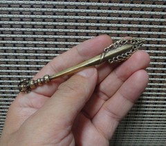 Vintage Style Solid Brass Sword Statue FengShui Pendant Bags Charms