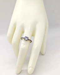 Vintage Elegant RING Silver 925 with Bright Stone -size: 8.5US (18.5mm)| UA #57