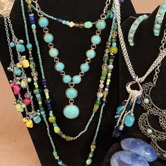 Jewelry Lot Faux Turquoise Blue Southwestern Style Necklaces Bracelets Earrings