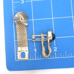 Vintage Black Onyx Wrap Around Gold Filled Cufflinks Bullet Back