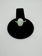 VINTAGE GREEN AMAZONITE GEMSTONE 925 STERLING HANDMADE RING JEWELRY SIZE 8.25