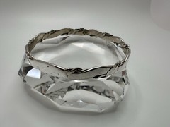 Vintage Silver Mexico Barb Wire Bangle 2 5/8” X 7mm JB23