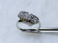 50’s 14K white Gold 1/2 carat Diamond Ring
