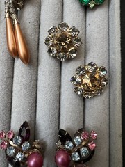 Vintage Rhinestone Jewelry Lot Earrings Brooches Necklace Bracelets Multicolor