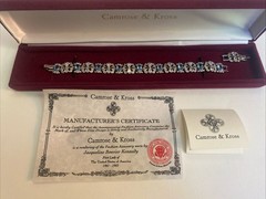 Camrose & Kross Jacqueline Kennedy Light Blue And Crystal Silver Link Bracelet