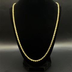 Vintage 25 Inch 12K Gold Filled 3.7 mm Rope Chain, 24.5 Grams