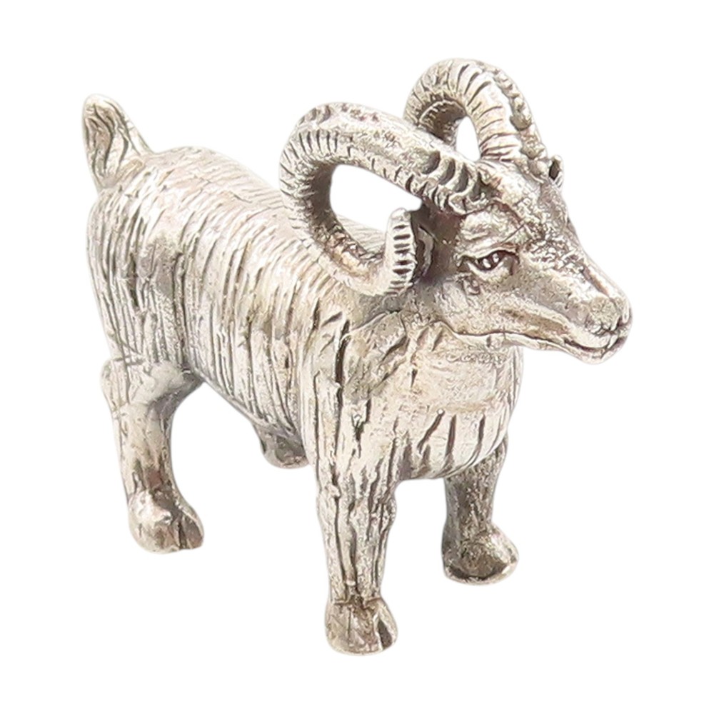 925 Sterling Silver Vintage Decorative Piece Etched Big Horn Sheep Charm TR4079