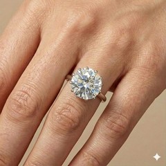 6.02ct 14k White Gold Vintage Engagement Ring Lab Grown Simulate Diamond