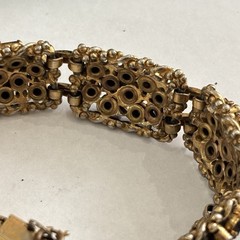Vintage Barclay Dark Purple Crystal Antique Gold Tone Bracelet