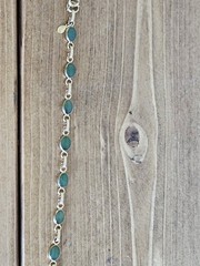 Vintage 1/20 12k Gold Filled & Green Stones Link Bracelet 6-3/4 Inches