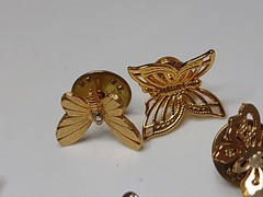 Lot Of 8 Gold Tone Butterfly Pins 8 Pc Butterfly Pin Lot